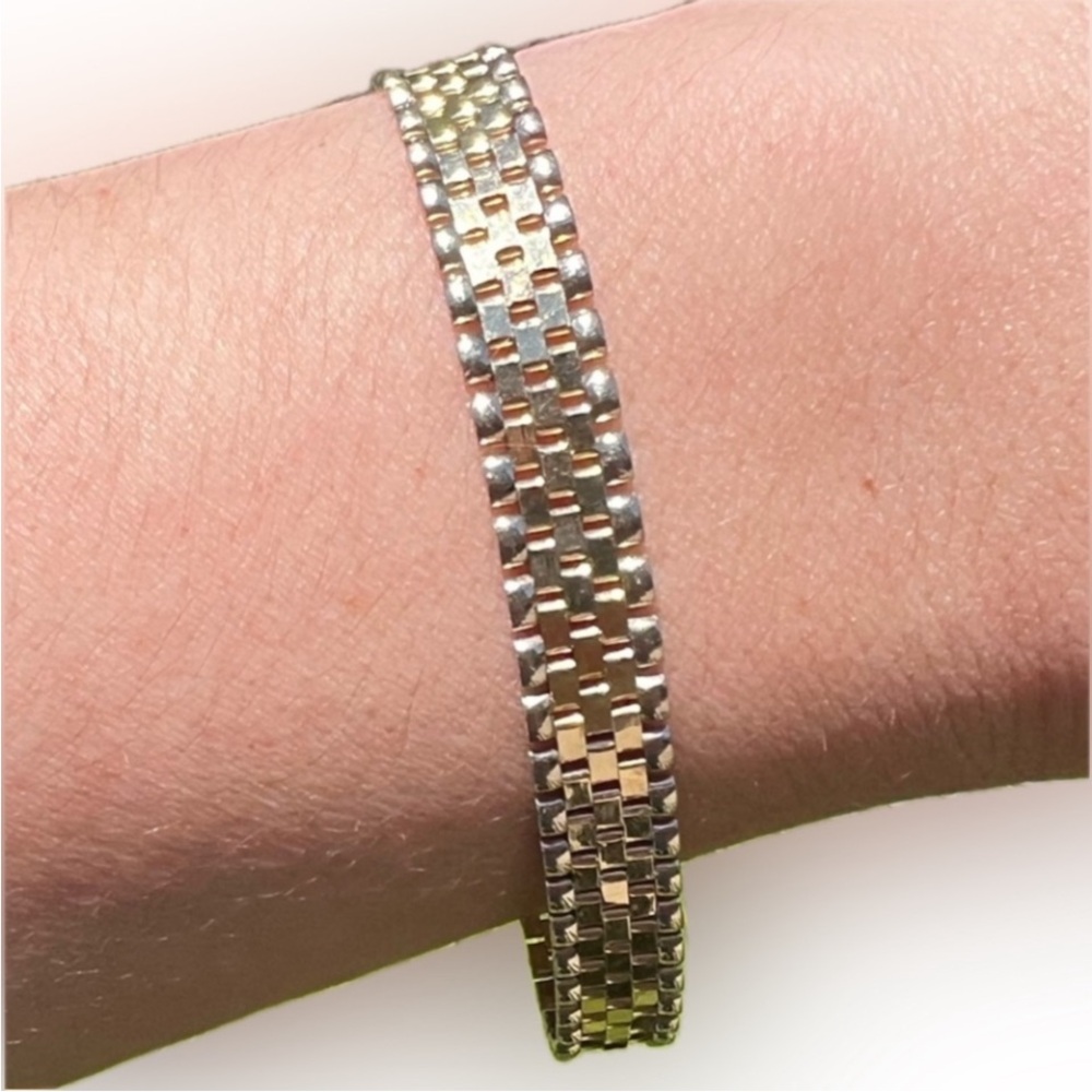 14KT yellow gold bracelet 7” 8.5mm 12.4 grams